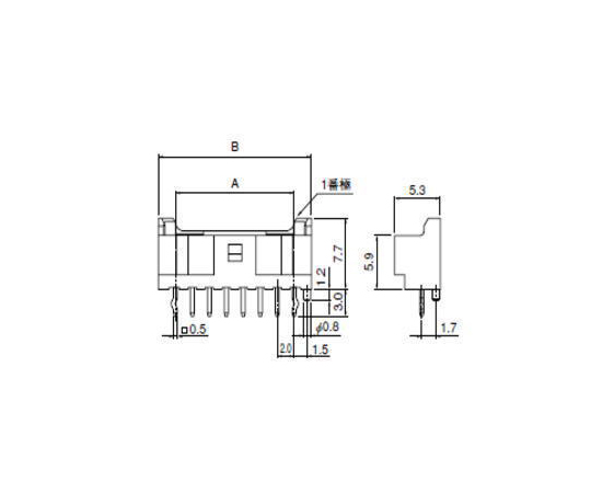 基板対電線接続圧着コネクター　ベース付ポストトップ型（ボス付）2極（10個入）