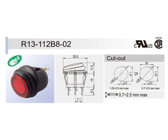 63 3120 80 Wave Switch Red R13 112B8 02 AXEL GLOBAL ASONE