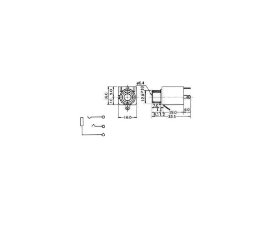 63-3132-33 6.3mmステレオジャック(ボックス型、パネル絶縁 63-3132-33 6.3mmステレオジャック(ボックス型、パネル絶縁