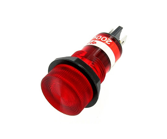 ネオンブラケット　円筒型　AC200V～250V　赤