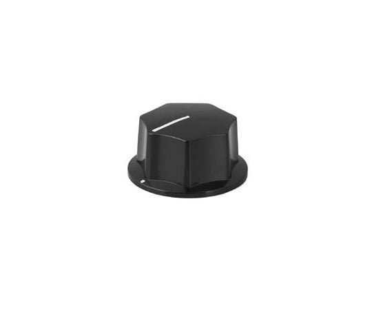 63-3159-22 つまみ　Φ20　黒　指示線あり　シャフト径Φ6用 K-2901-EXS