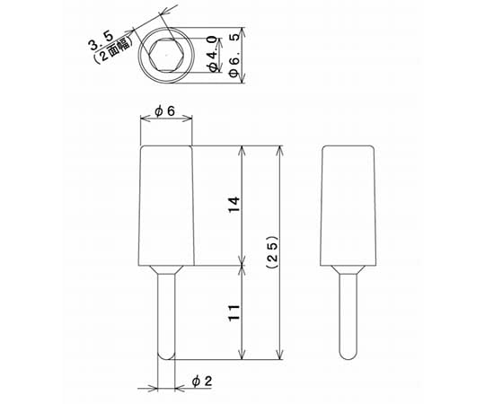 63-3160-48 チッププラグ 2mm 黒 TJ-2-P-B