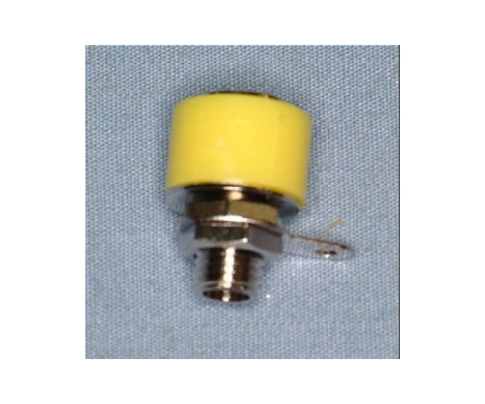 チップジャック　4mm　取付孔Φ9mm　黄