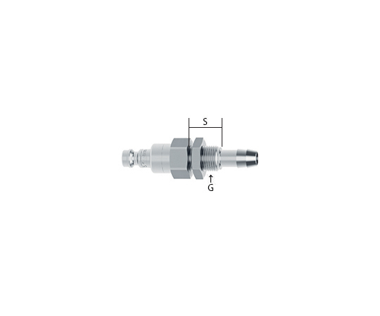 6mm ｳﾚﾀﾝﾎｰｽｶｯﾌﾟﾘﾝｸﾞ(隔壁/ｽﾃﾝﾚｽ製)　EA140GL-506