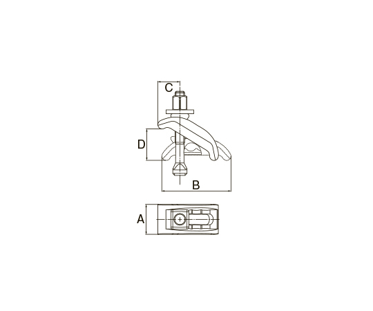 63-3240-16 56x130mm アジャスタブルクランプ EA637CD-24 【AXEL