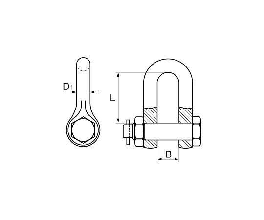 63-3240-93 シャックル（ステンレス製） 450kg EA638F-71 【AXEL