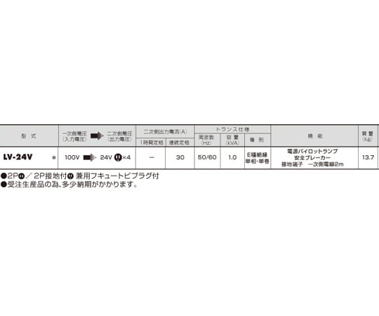 降圧トランス　AC100V→AC24V　EA815ZB-5