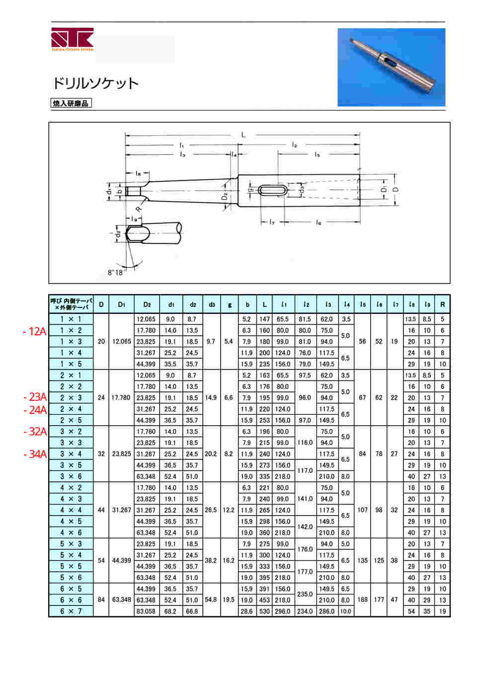 取扱を終了した商品です］ドリルソケット[研磨仕上] MT2×MT4 EA817CD