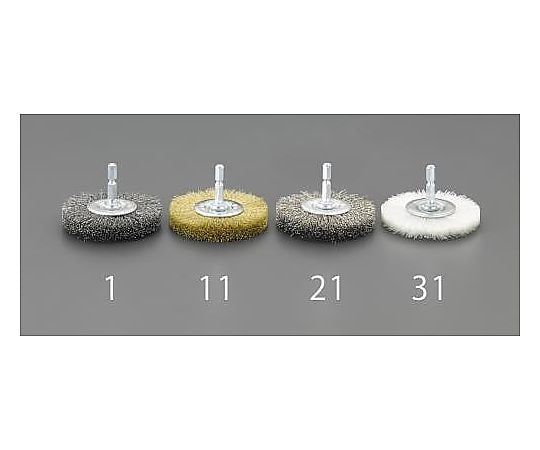 50mm 六角軸 軸付ブラシ(平型/ｽﾃﾝﾚｽ)