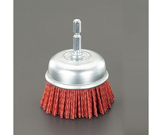 65mm/# 80六角軸軸付ﾌﾞﾗｼ(ｶｯﾌﾟ型/砥粒ﾅｲﾛﾝ)