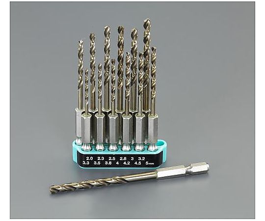 2.0-5.0㎜/13本組 六角軸ドリル[Co-HSS]