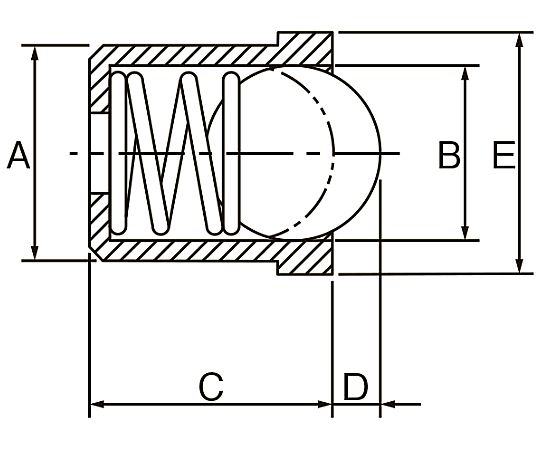 5x 4mm ボールプランジャー(ｽﾃﾝﾚｽｹｰｽ)