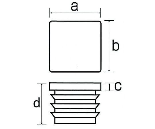 50x 50mm 角型保護キャップ(ｸﾛ/2個)