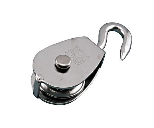 137mm 滑車(ﾌｯｸ付･ｽﾃﾝﾚｽ製)