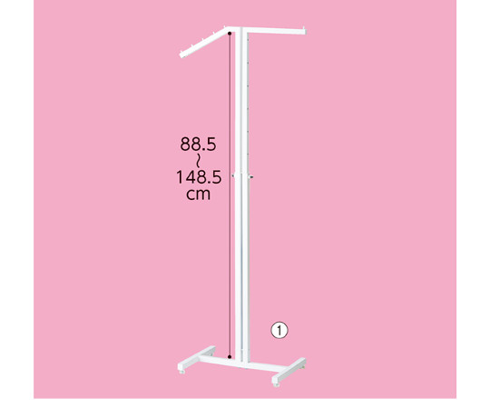 取扱を終了した商品です］2WAYハンガー 角パイプ 直/傾 白 61-543-83-1