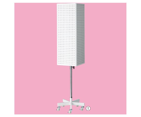 4面回転有孔パネル什器　ホワイト