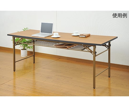 折りたたみ会議用テーブル 180×60cm ハイタイプ ブラウン MCT-1860H