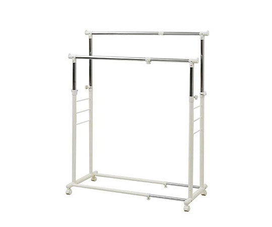 63-3965-35 たてよこ伸縮ハンガーラック（キャスター付） シングル