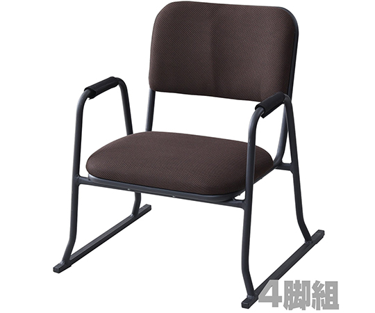 ［受注停止］ひじ付きスタッキング座椅子　4脚組　ダークブラウン　YSSC-53HA(DBR/BK)4P