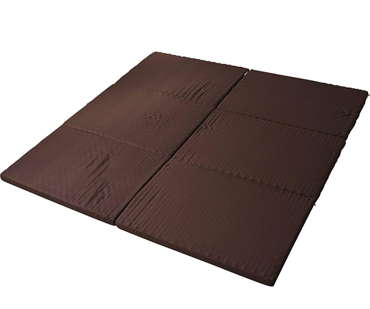大判サイズ　3つ折りバランスマットレス（2枚組）　腰部固め　ダブル　2枚　ブラウン