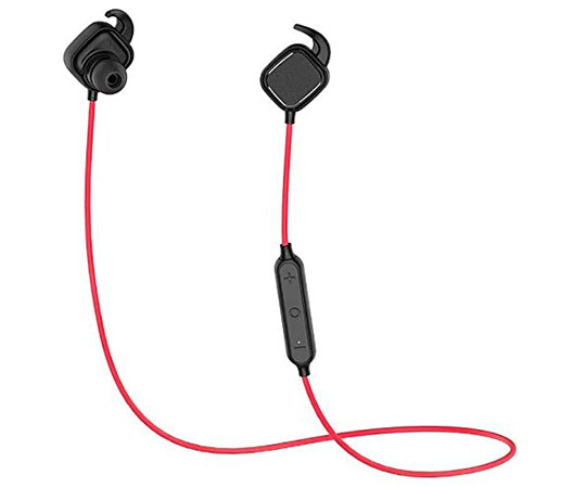 ［取扱停止］Bluetoothイヤホン　両耳（防水IPX4）　ブラック/レッド OWL-BTEP02-BKRE