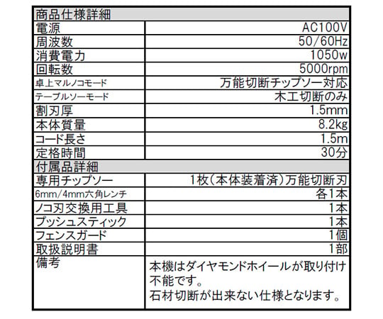 ［受注停止］210mm　2WAYマルノコ　万能切断卓上マルノコ＆木工専用テーブルソー　FURY6