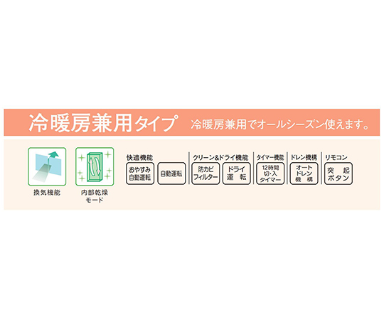 取扱を終了した商品です ウインドエアコン 冷暖房兼用タイプ シェルホワイト Cwh A1817 Ws 63 3986 32 Axel アズワン