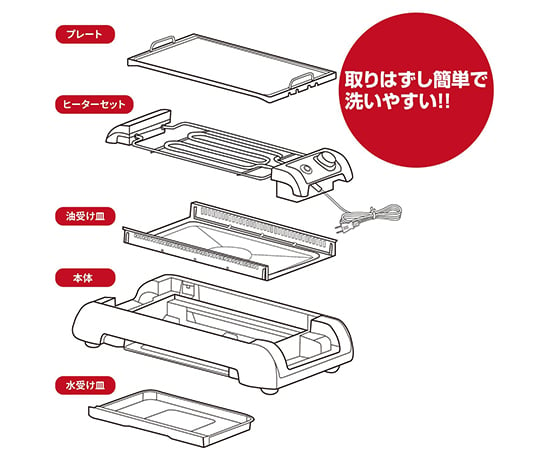 取扱を終了した商品です］煙が出ないスーパー吸引グリル ふぁんふぁんプレート KI-60366 63-3989-90 【AXEL】 アズワン