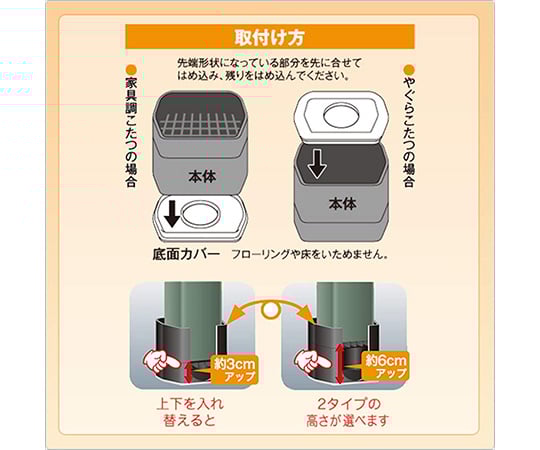 取扱を終了した商品です 脚のびたくん こたつ テーブル継脚 カジュアルこたつ用 ブラック C 61 63 4000 15 Axel アズワン