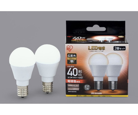 LED電球　広配光　40形相当　電球色　2個セット　LDA4L-G-E17-4T52P
