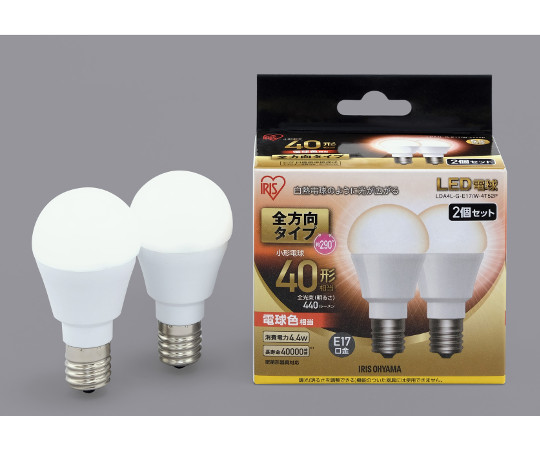 LED電球　全方向　40形相当　電球色　2個セット　LDA4L-G-E17/W-4T52P