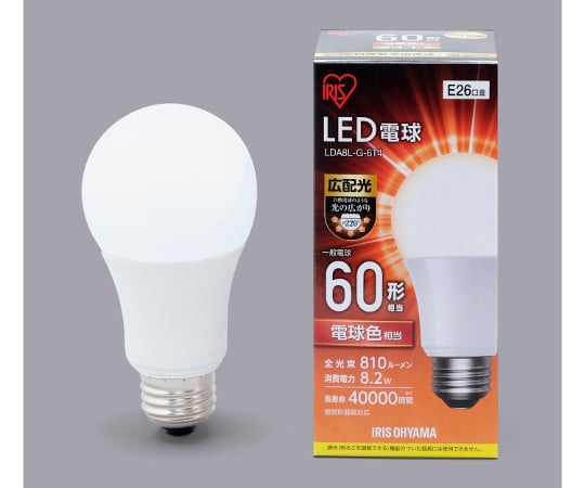 取扱を終了した商品です］63-4009-95 LED電球 広配光 60形相当 電球色