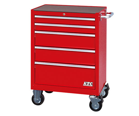 ローラーキャビネット　5段5引出し　レッド