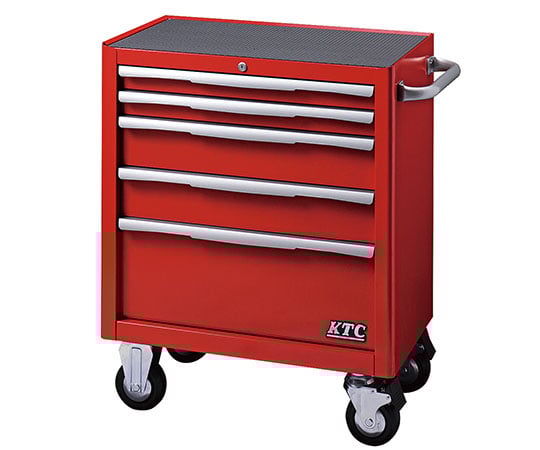 ローラーキャビネット　5段5引出　レッド