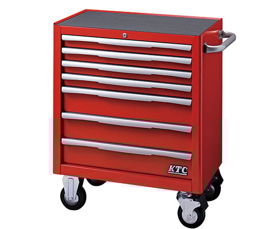 ローラーキャビネット　7段7引出　レッド