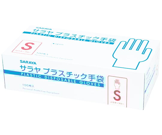 63-4061-60-81 プラスチック手袋粉無 M 1ケース（100枚×10箱入） 53499