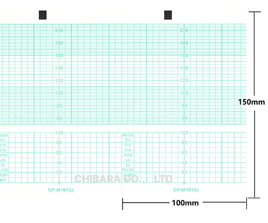 63-4062-93 分娩監視用記録紙 幅150mm×長15m/折100mm（折り畳み型） 40冊入 CP-M1913J