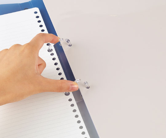 63-4127-07 プリントもとじやすい2穴バインダー A4 青 ﾙ-PP158B 【AXEL