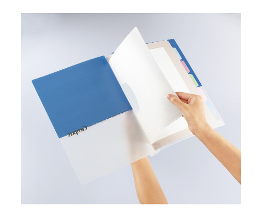 63-4127-07 プリントもとじやすい2穴バインダー A4 青 ﾙ-PP158B 【AXEL