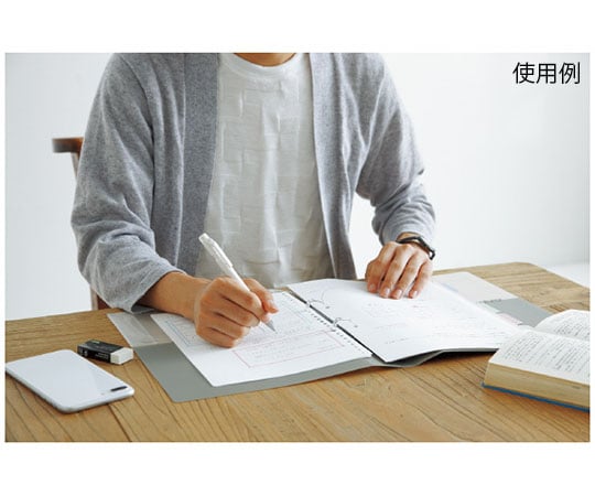 63-4127-09 プリントもとじやすい2穴バインダー A4 グレー ﾙ-PP158M