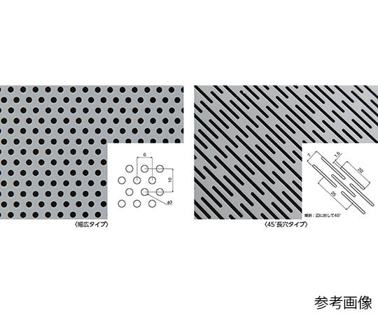 フッ素樹脂（PTFE）特殊パンチングシート 1.0t 45°長穴タイプ（φ1.5×20L） 幅300×500L バリューパック 1パック（5枚入）