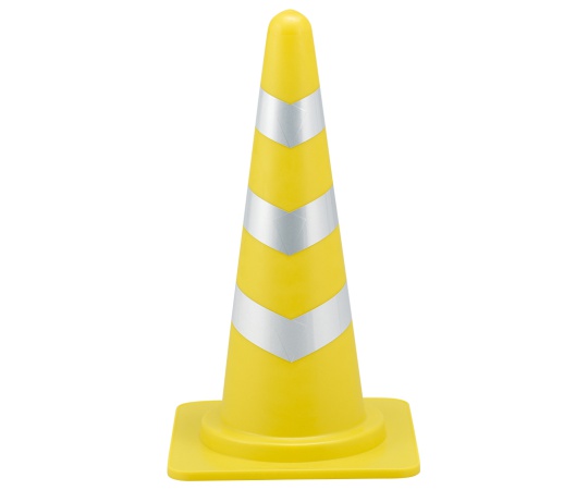 コーン 黄/白反射シート SRC-1Y 高さ：700mm ベース：385mm角 反射タイプ ポリエチレン製