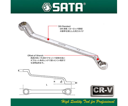 ディープオフセット両口メガネレンチ　11本セット　RS-08023