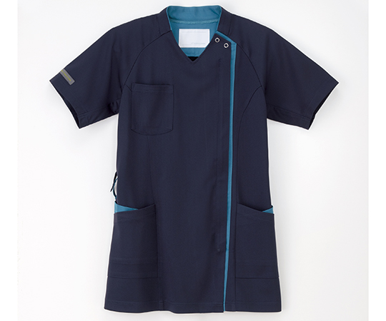 女子スクラブ　ネイビー+ターコイズ　M