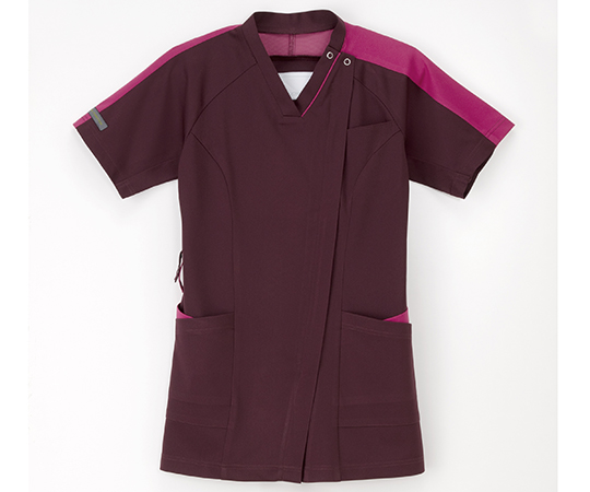 女子スクラブ　ボルドー+ピンク　EL