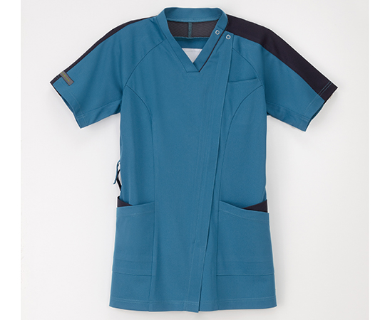 女子スクラブ　ターコイズ+ネイビー　EL