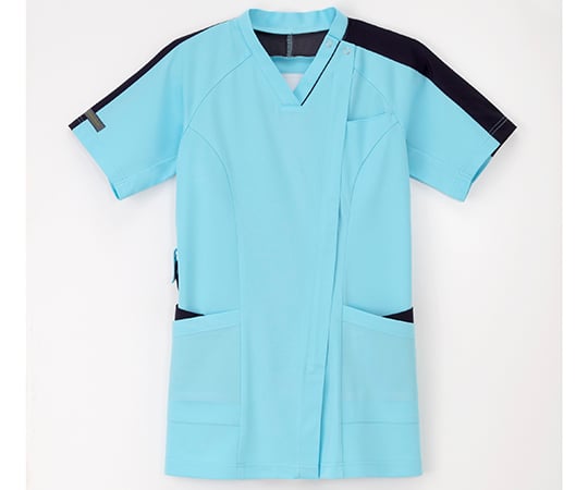 女子スクラブ　ライトブルー+ネイビー　LL