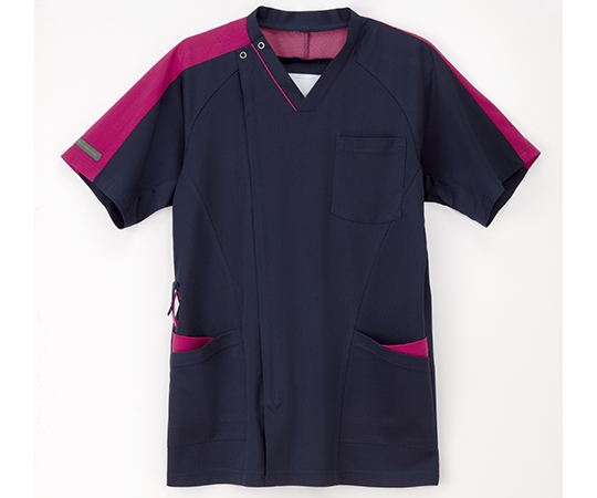 男子スクラブ　ネイビー+ピンク　L