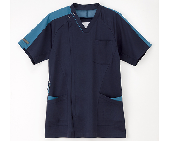 男子スクラブ　ネイビー+ターコイズ　L