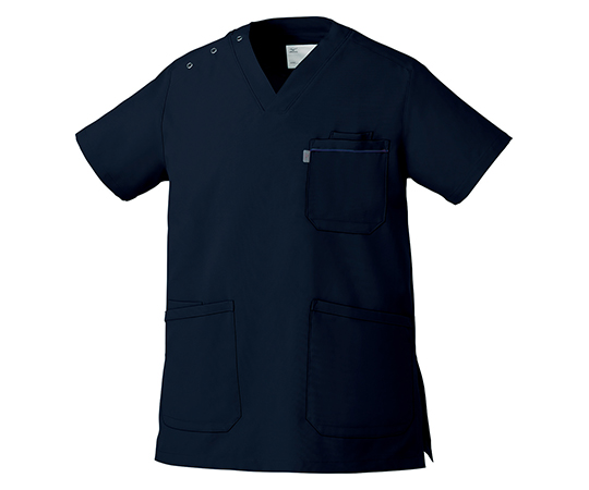 男女兼用スクラブ　ダークネイビー　L